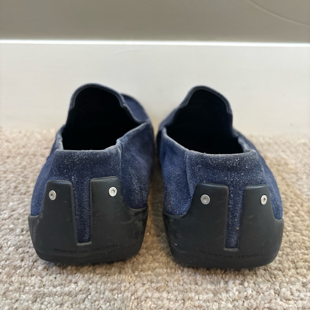 Porsche Design Navy Suede Driving Loafers Men’s US 8.5 Luxury Designer Shoes - Picture 5 of 9